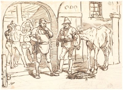 Den gamle hest føres til en romersk smedie af Wilhelm Marstrand