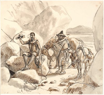 Don Quixote belærer Sancho om riddernes ry og fremtid af Wilhelm Marstrand