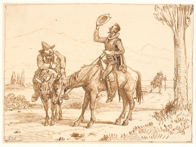 Don Quixote betragter sin hjelm af Wilhelm Marstrand