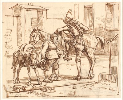 Don Quixote stiger til hest af Wilhelm Marstrand