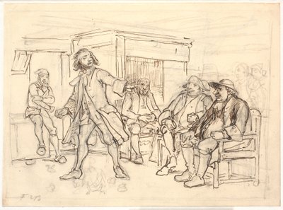 Erasmus Montanus debatterer med Per Degn af Wilhelm Marstrand