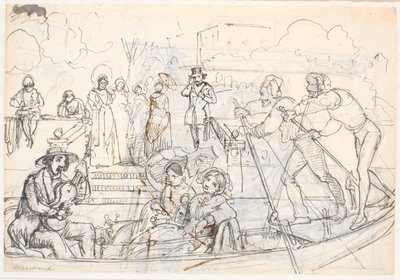 Gondolscene fra Venedig af Wilhelm Marstrand