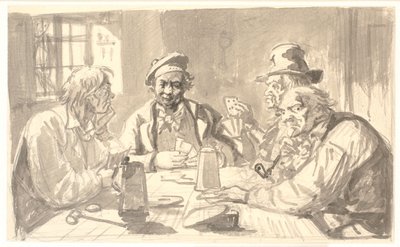 Kortspil i en værtshuskælder af Wilhelm Marstrand