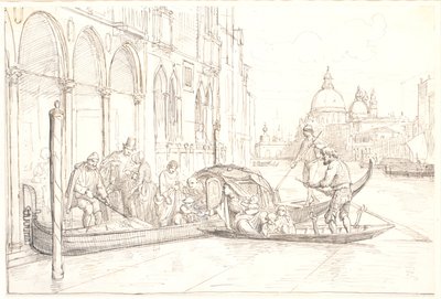 Landstigning ved Canale Grande i Venedig af Wilhelm Marstrand