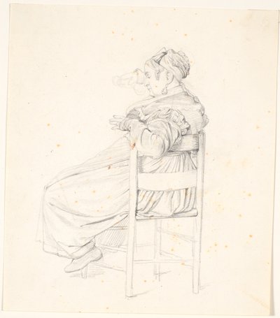 Siddende ældre italienerinde af Wilhelm Marstrand
