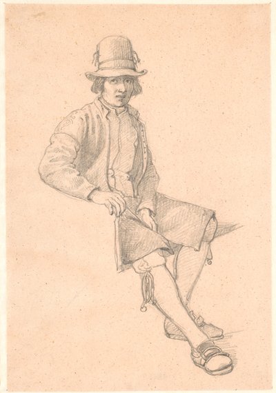 Siddende ung dalkarl af Wilhelm Marstrand