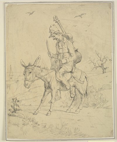 Spillemand på et æsel af Wilhelm Marstrand