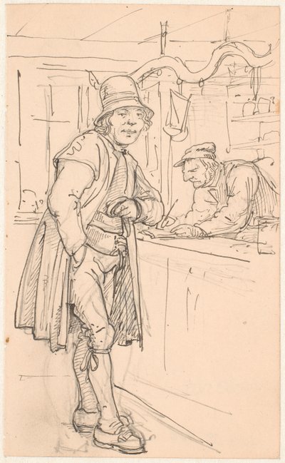 Svensk bondekarl hos købmanden af Wilhelm Marstrand