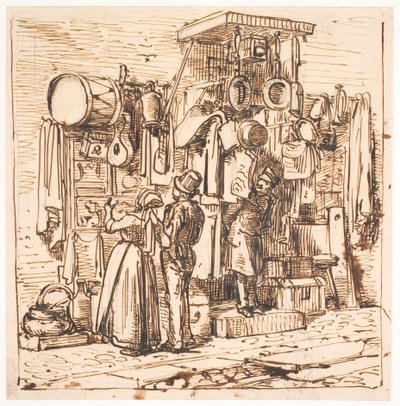 Udenfor en marskandiserbod af Wilhelm Marstrand