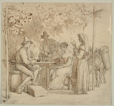 Udenfor et osteri af Wilhelm Marstrand