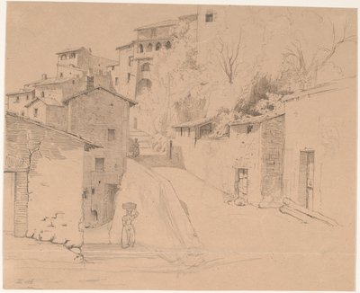 Via Piave med La Porta Su i Olevano Romano af Wilhelm Marstrand