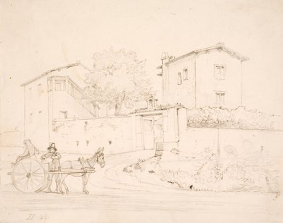 Æselkøretøj udenfor Porta del Popolo af Wilhelm Marstrand