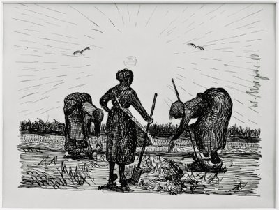 Tre kvinder i marken af Wilhelm Morgner