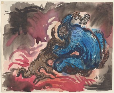Hölzfaller (rekto) af Wilhelm Morgner