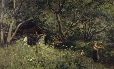 Sommerbagning (olie på lærred) af Wilhelm Peters
