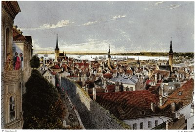 View of Reval, ca 1855 af Wilhelm Siegfried Stavenhagen