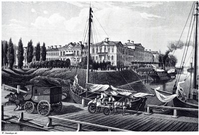 Udsigt over Mitau Slot, ca. 1850 af Wilhelm Siegfried Stavenhagen