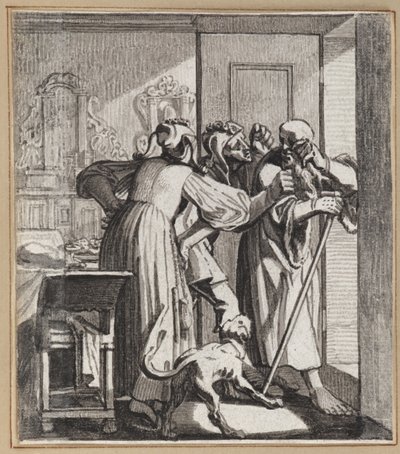 Narren, der håner de gamle forældre af Wilhelm Stettler