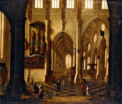 Kirkeinteriør (olie på lærred) af Wilhelm van Ehrenberg
