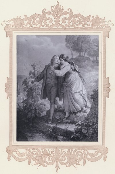 Hermann og Dorothea (litho) af Wilhelm von (after) Kaulbach