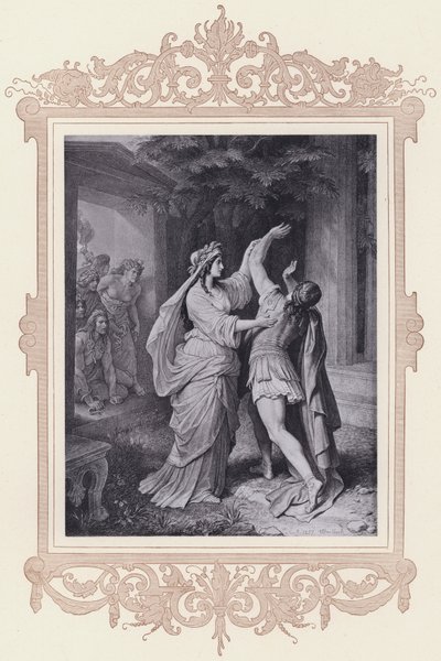 Iphigenia, Iphigenia på Tauris (litho) af Wilhelm von (after) Kaulbach