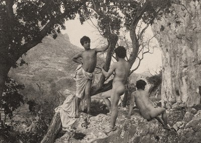 undersøgelse af mandlige nøgen nøgen, ca. 1900 af Baron Wilhelm von Gloeden