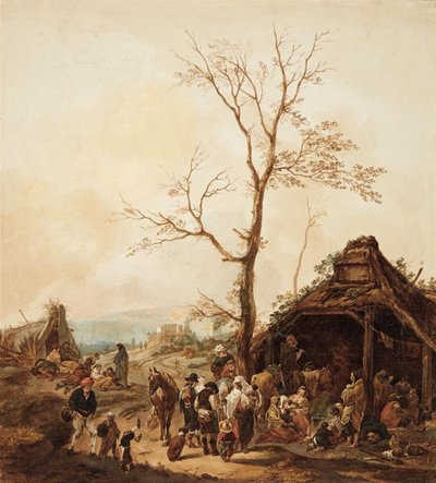 En tigger ved en by af Wilhelm von Kobell