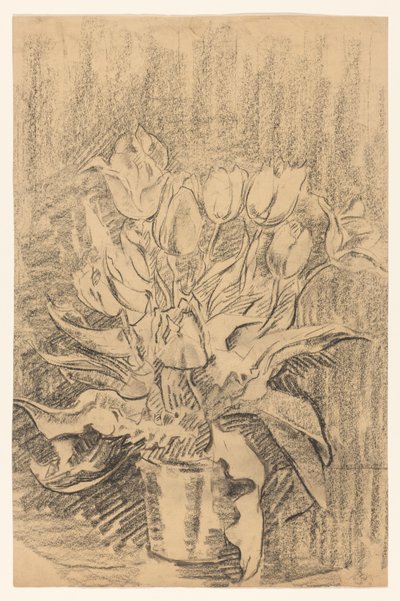 Vase med tulipaner af Wilhelmus Johannes Steenhoff