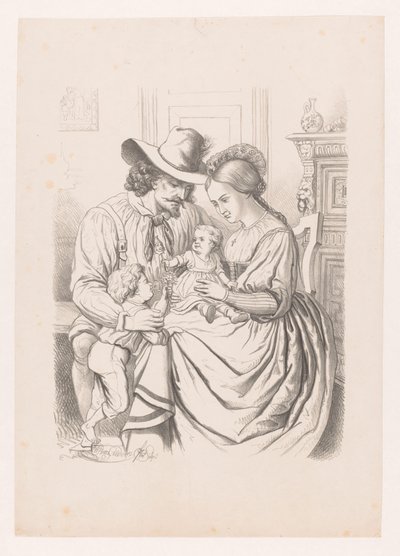 Familie med små børn Menneskelivets tredje tidsalder Art Album af W. P. van Geldorp (serietitel) af Wilhelmus Petrus van Geldorp