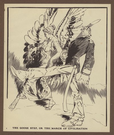 Gåsetrinnet eller civilisationens march (litho) af Will Dyson