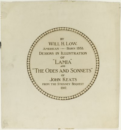 Titelblad til "Odes and Sonnets of John Keats" af Will Hicock Low