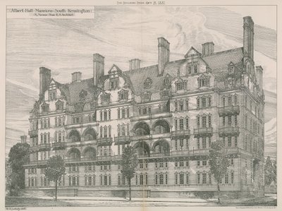 Albert Hall Mansions, South Kensington, London af Willam Richard Lethaby