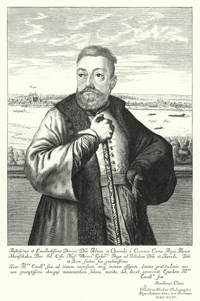 Adam Kazanowski, polsk-litauisk adelsmand (gravering) af Willem (c.1597 1660) Hondius