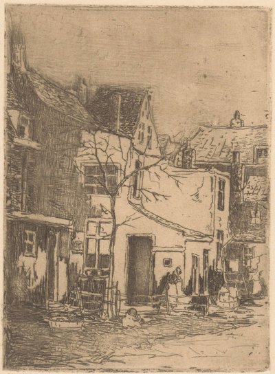 Huse i Rijswijk af Willem Adrianus Grondhout (signed by artist)