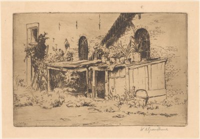 Hønsehus i en have i Voorburg af Willem Adrianus Grondhout (signed by artist)