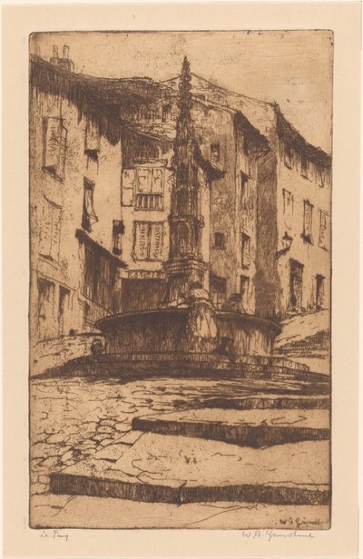 Le Puy (original titel på objekt) af Willem Adrianus Grondhout (signed by artist)