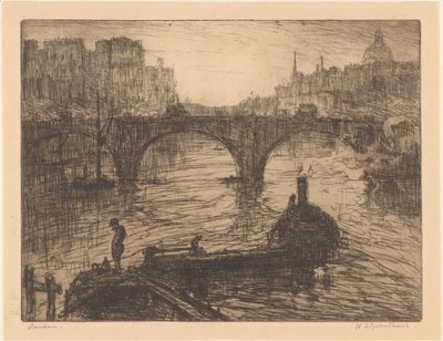 Londen (original titel på objektet) af Willem Adrianus Grondhout (signed by artist)