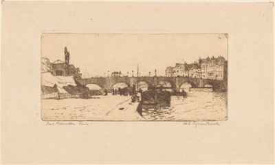 Pont de la Tournelle i Paris af Willem Adrianus Grondhout (signed by artist)