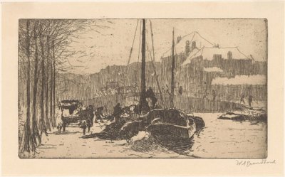 Snow in the City (original titel) af Willem Adrianus Grondhout (signed by artist)