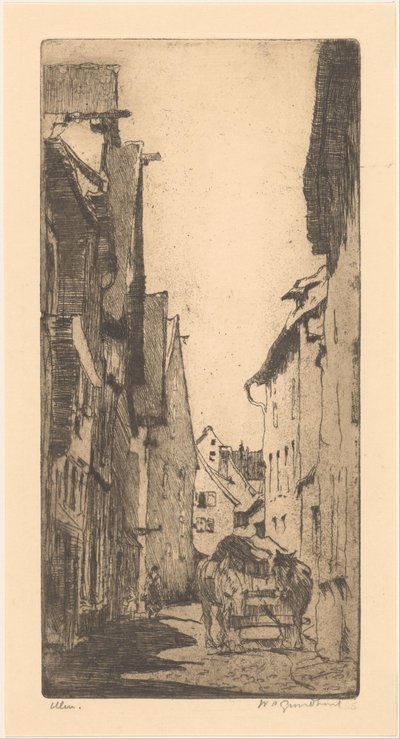 Ulm (original titel på objekt) af Willem Adrianus Grondhout (signed by artist)