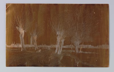 Pile ved grøften ved Binckhorstlaan i Haag af Willem Adrianus Grondhout (signed by artist)