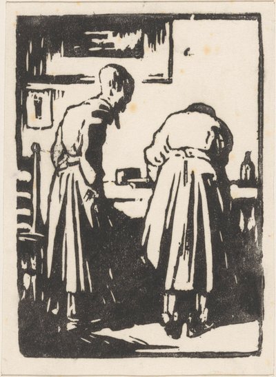 To kvinder i et studie af Willem Adrianus Grondhout