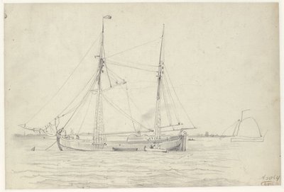 Skib på vandet af Willem Anthonie van Deventer