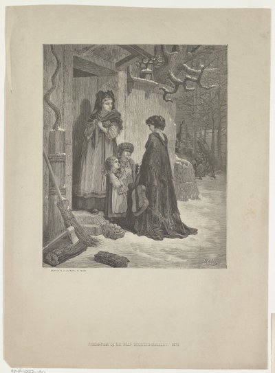 Kvinde med en guitar foran et hus i Alsace af Willem Bal