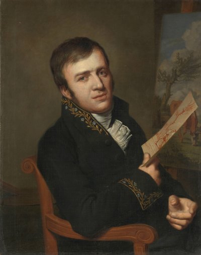 Jan (Baptist) Kobell II (1778-1814), maler, i uniform af et medlem af Det Kongelige Institut for Videnskab, Litteratur og Fine Kunster af Willem Bartel van der Kooi