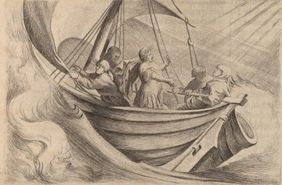 Cæsar krydser stormfulde hav, 1634. af Willem Basse
