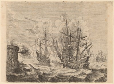 Heemskercks sejr over den spanske flåde ved Gibraltar af Willem Basse