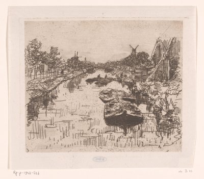 Kanal med pramme Kanal (original titel) af Willem Bastiaan Tholen