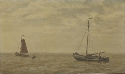 Havlandskab med fiskerbåde af Willem Bastiaan Tholen