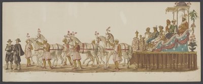 Delft parade af 1862, sjette gruppe Fjerde Lustrum af Royal Academy i Delft - Ao. 1862 - Costumed Optogt (serietitel på objekt) af Willem Bernardus IJzerdraat